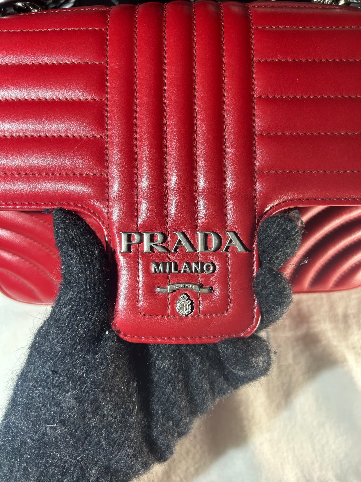 Prada Diagram Chain Shoulder Bag