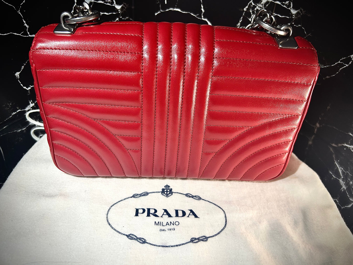 Prada Diagram Chain Shoulder Bag