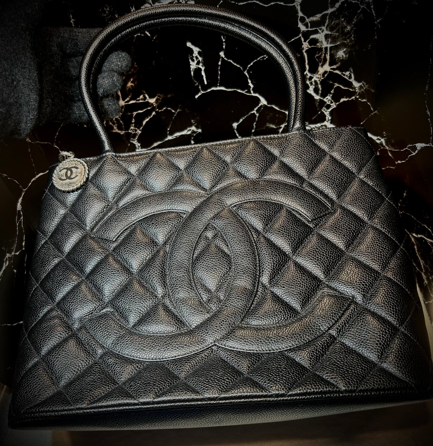 Chanel Vintage Caviar Quilted Tote Bag