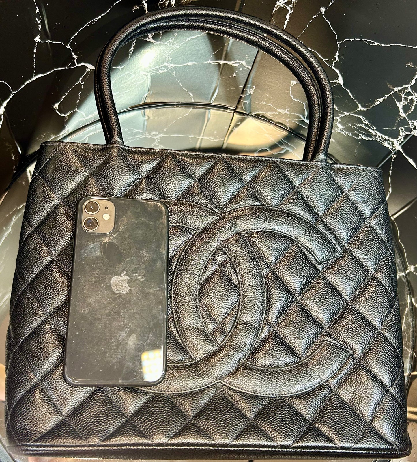 Chanel Vintage Caviar Quilted Tote Bag