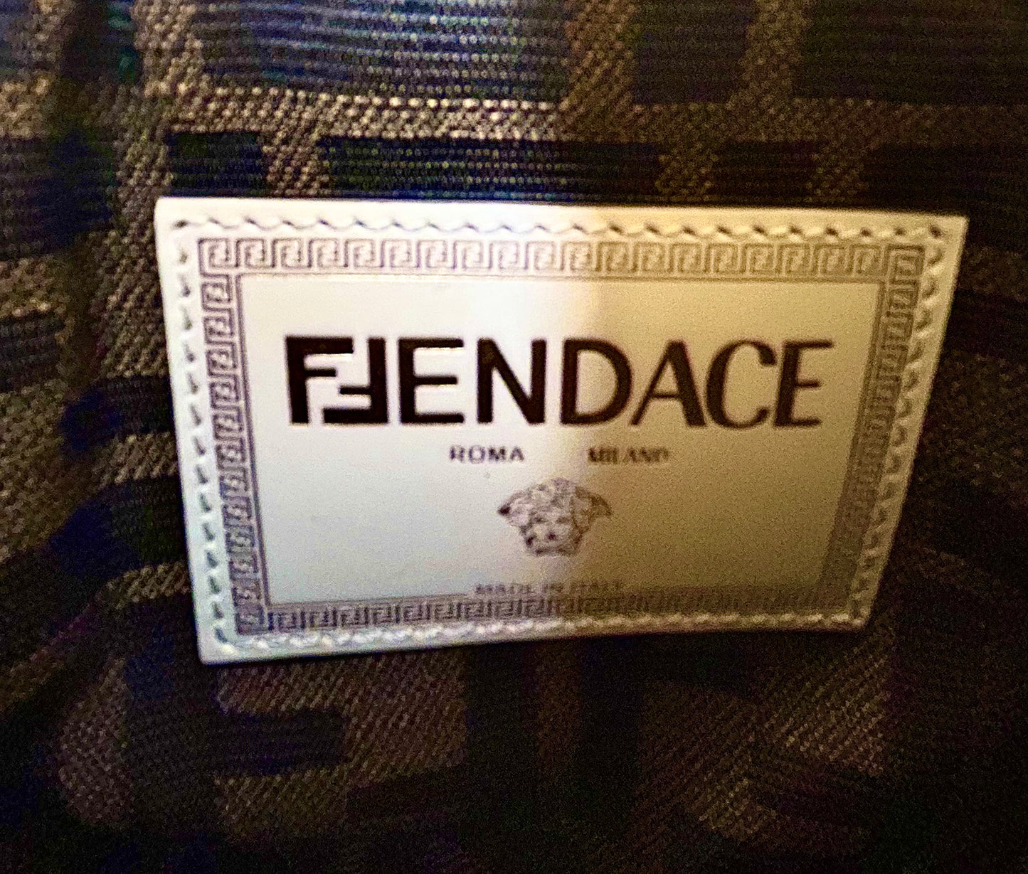 Fendace (Fendi x Versace) Quilted Mini Mon Tresor Bucket Bag White - Reluxe Finds