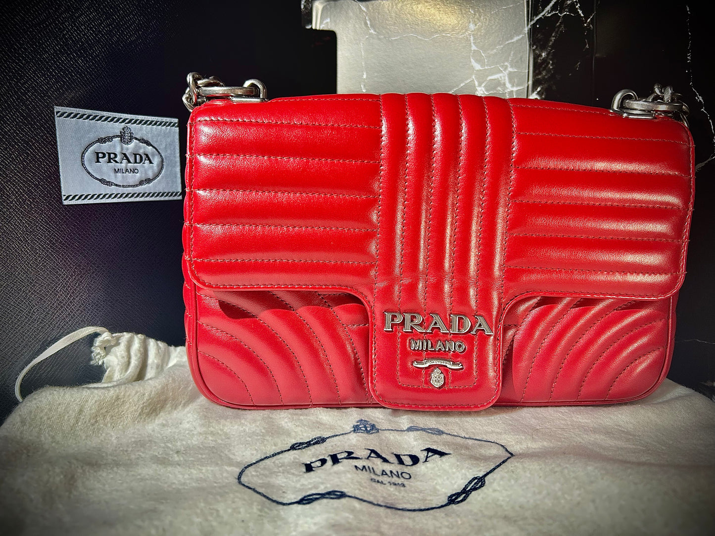 Prada Diagram Chain Shoulder Bag