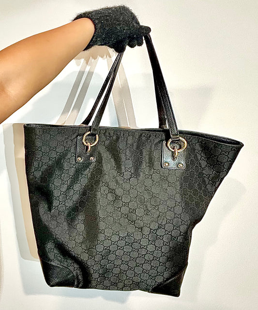 Gucci GG Monogram Black Tote Bag