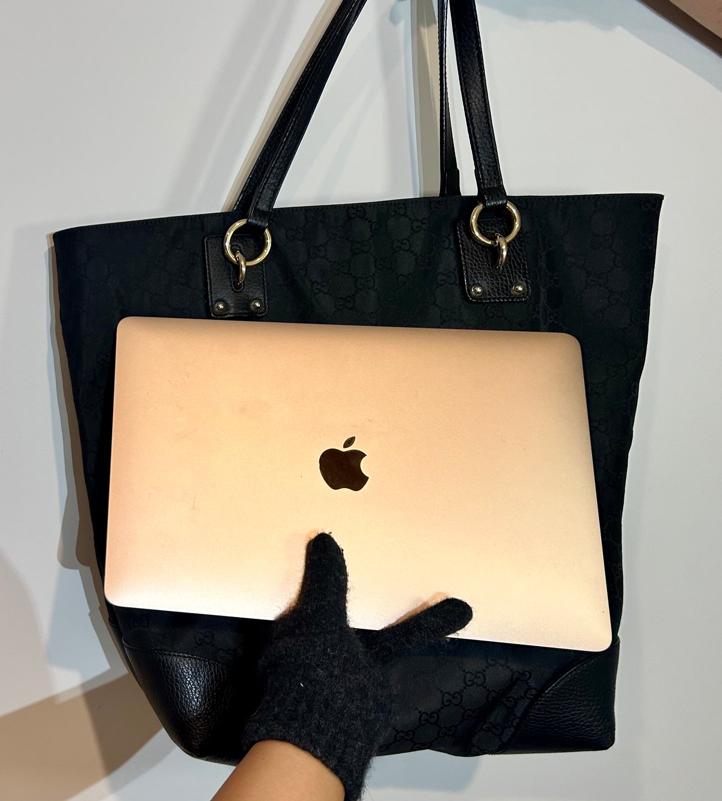 Gucci GG Monogram Black Tote Bag
